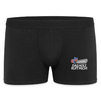 Das Holz ruft mich Kettensäge - Männer Boxer Shorts - Schwarz - Vorne