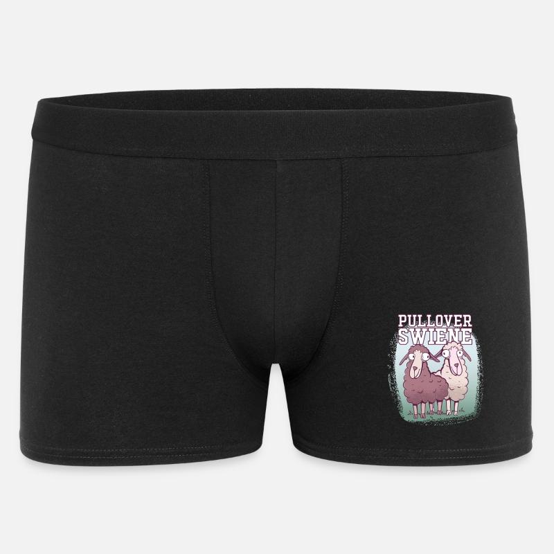 Pulloverswiene Plattdeutsch Ostfriesisch Schafe - Männer Boxer Shorts - Schwarz