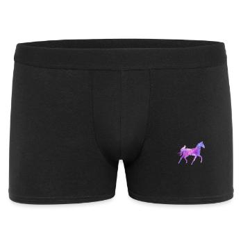 Buntes Pferd Wasserfarben Und Glitzer - Männer Boxer Shorts - Schwarz - Vorne