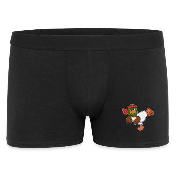 Ente Karate Kampfsport - Männer Boxer Shorts - Schwarz - Vorne