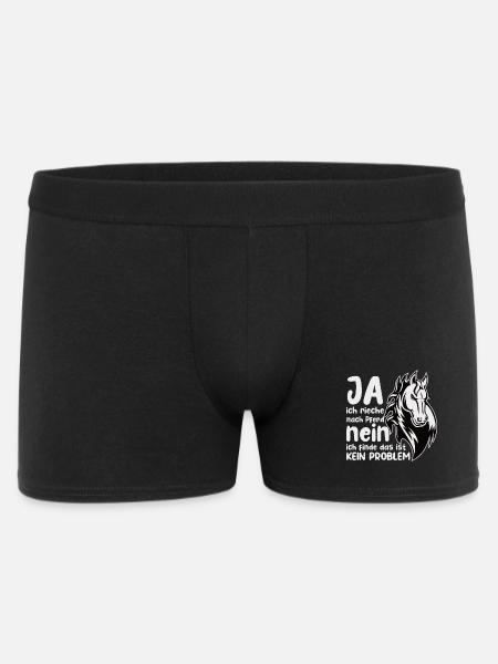 Rieche nach Pferd Nein Kein Problem Pferdenarr - Männer Boxer Shorts - Schwarz