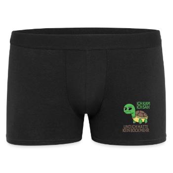 Schildkröte Kein Bock lustiger Spruch - Männer Boxer Shorts - Schwarz - Vorne