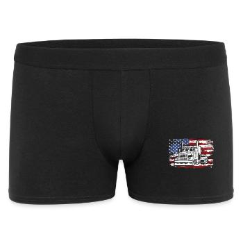 LKW USA Flagge LKW-Fahrer - Männer Boxer Shorts - Schwarz - Vorne