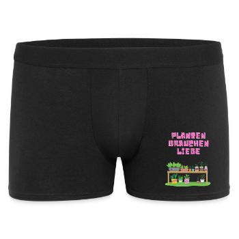 Pflanzen brauchen Liebe - Männer Boxer Shorts - Schwarz - Vorne