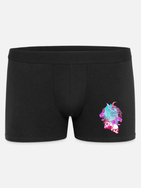 Pastel Goth Skull Owl Aesthetic Clothes Moon - Men's Boxer Shorts - black