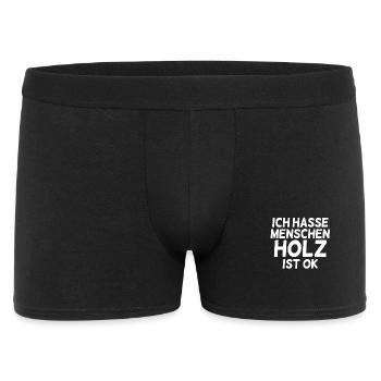 Holz lustiger Spruch - Holzfäller Lustige Sprüche - Männer Boxer Shorts - Schwarz - Vorne