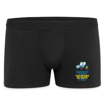 Trecker Traktorfahrer Geschenk - Männer Boxer Shorts - Schwarz - Vorne