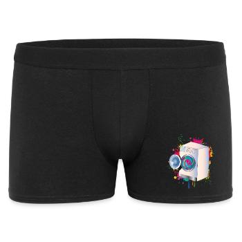 Washing machine in graffiti style with colored linen - Men's Boxer Shorts - black - Front