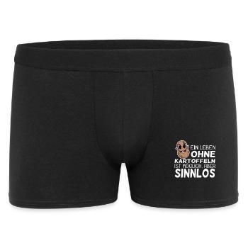 Kartoffel lustiger Spruch - Männer Boxer Shorts - Schwarz - Vorne