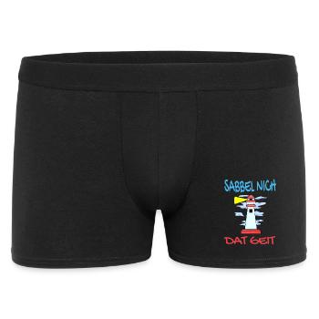 Leuchtturm - Sabbel Nich Dat Geit - Plattdeutsch - Männer Boxer Shorts - Schwarz - Vorne