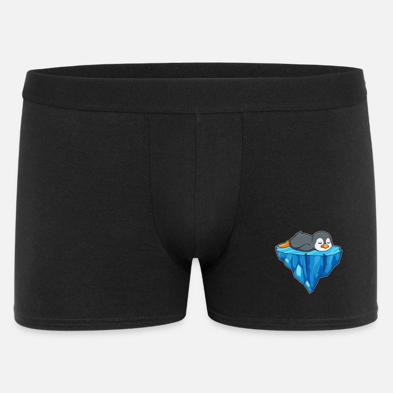 Pinguin Eisscholle - Männer Boxer Shorts - Schwarz