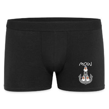 Anker Möwe Seemöwe Moin Nordsee Ostsee Urlaub - Männer Boxer Shorts - Schwarz - Vorne
