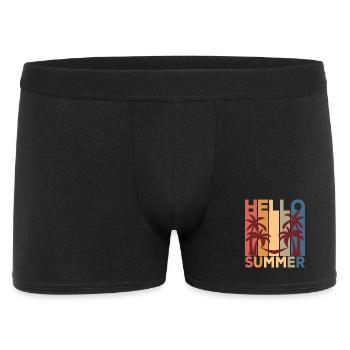 Hallo Summer Palms Retro - Männer Boxer Shorts - Schwarz - Vorne