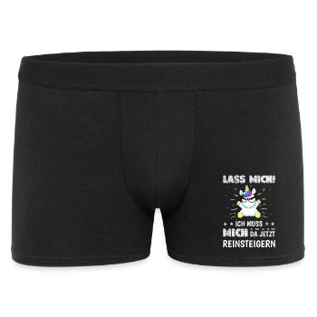 Lass mich ich muss mich da jetzt reinsteigern - Männer Boxer Shorts - Schwarz - Vorne
