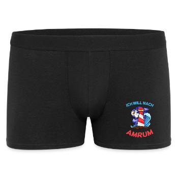 Amrum Nordsee - Männer Boxer Shorts - Schwarz - Vorne
