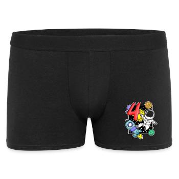 4ème anniversaire astronaute 4 ans cadeau garçon - Boxer Homme - noir - Devant
