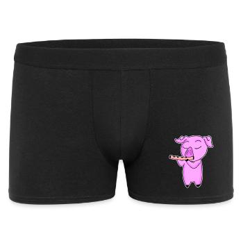 Le cochon joue de la flûte - Boxer Homme - noir - Devant