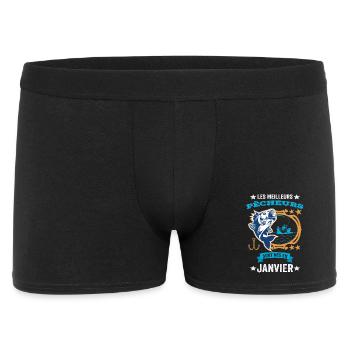 Anniversaire Pour Meilleur Pêcheur né en Janvier - Boxer Homme - noir - Devant