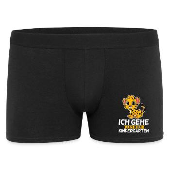 Kindergarten Kind Schulkind Gepard - Männer Boxer Shorts - Schwarz - Vorne