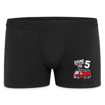 5. Anniversaire d’enfant - 5 ans - pompiers - Boxer Homme - noir - Devant