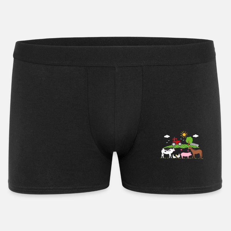 Bauernhof Traktor Nutztiere - Männer Boxer Shorts - Schwarz