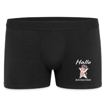 Baby Geburt Schwanger - Hallo ich bin neu Hier - Männer Boxer Shorts - Schwarz - Vorne