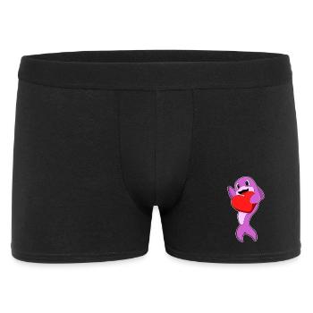 Delfin Herz - Männer Boxer Shorts - Schwarz - Vorne