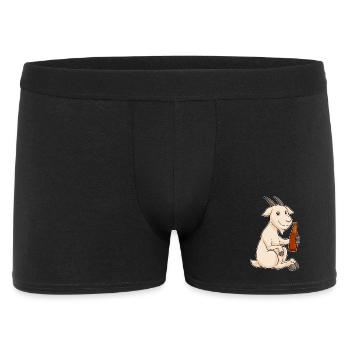 Ziege Flasche Bier - Männer Boxer Shorts - Schwarz - Vorne