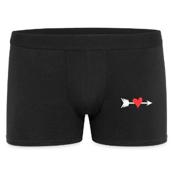 Herz Pfeil - Männer Boxer Shorts - Schwarz - Vorne