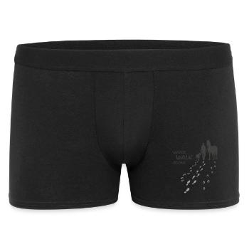 Never walk alone - Hund Pferd Reiter gemeinsam - Männer Boxer Shorts - Schwarz - Vorne