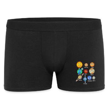 Planeten des Sonnensystems - Männer Boxer Shorts - Schwarz - Vorne
