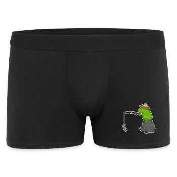 Frosch Angler Fisch Angeln - Männer Boxer Shorts - Schwarz - Vorne