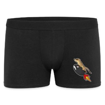 Erdmännchen Rakete - Männer Boxer Shorts - Schwarz - Vorne