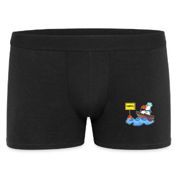 Hamburg Möwe Boot - Männer Boxer Shorts - Schwarz - Vorne