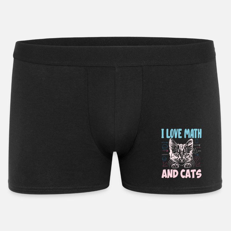 Math Kitty Cat J’adore Math et chats Professeur de mathématiques - Boxer Homme - noir