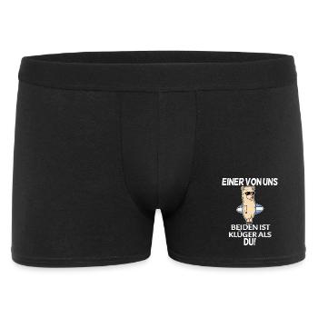 lustiger Spruch - Männer Boxer Shorts - Schwarz - Vorne