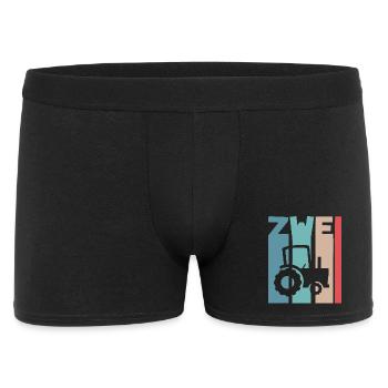 2. Jahre Kinder Traktor - Männer Boxer Shorts - Schwarz - Vorne