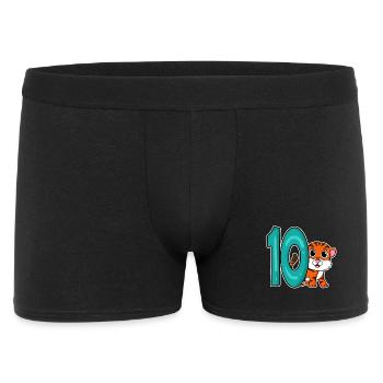 10 years old - 10th birthday - children's birthday - Men's Boxer Shorts - black - Front