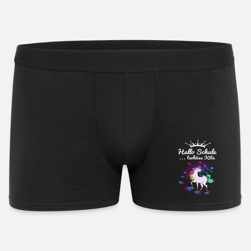 Einhorn Einschulung - Männer Boxer Shorts - Schwarz