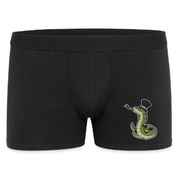 Schlange Gentleman Zylinder - Männer Boxer Shorts - Schwarz - Vorne