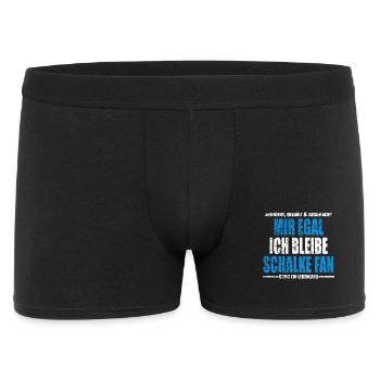 Mir Egal ich bleibe Schalke Fan Vintage - Männer Boxer Shorts - Schwarz - Vorne