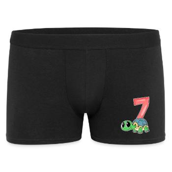 7 ans - 7ème anniversaire - motif tortue - Boxer Homme - noir - Devant