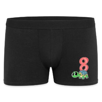 8 ans - 8ème anniversaire - motif tortue - Boxer Homme - noir - Devant