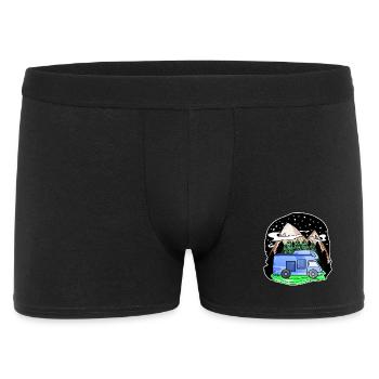 Wohnmobil Berg Berge Camping Camper - Männer Boxer Shorts - Schwarz - Vorne