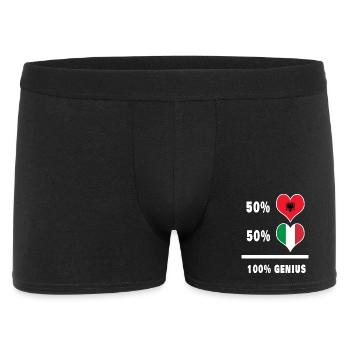 Italien und Albanien genial / Geschenk - Männer Boxer Shorts - Schwarz - Vorne