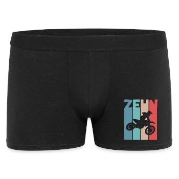 Motocross 10 Jahre Kindergeburtstag 10. Geburtstag - Männer Boxer Shorts - Schwarz - Vorne