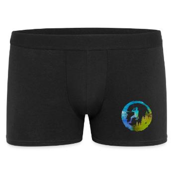 Bergsteiger Papa Vatertag Watercolor Climber - Männer Boxer Shorts - Schwarz - Vorne