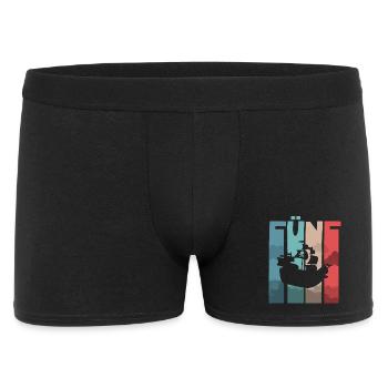 Piratenschiff 5 Jahre Piraten - Männer Boxer Shorts - Schwarz - Vorne