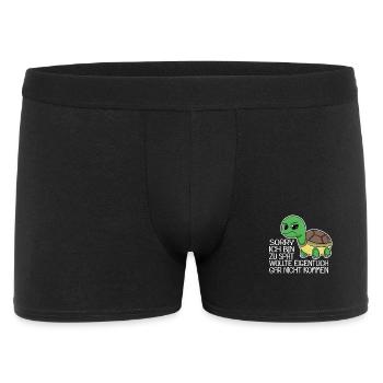 zu spät spruch lustig - Männer Boxer Shorts - Schwarz - Vorne