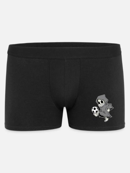 Sensenmann mit Fußball - Männer Boxer Shorts - Schwarz